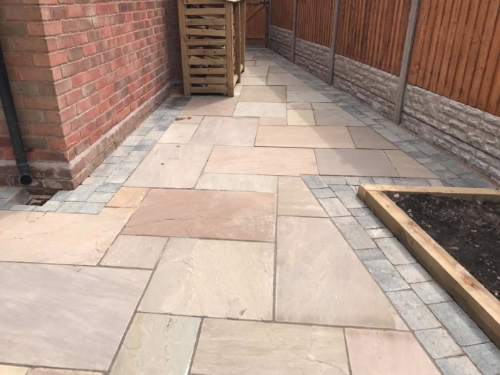 indian sandstone patio installed Stratford upon Avon