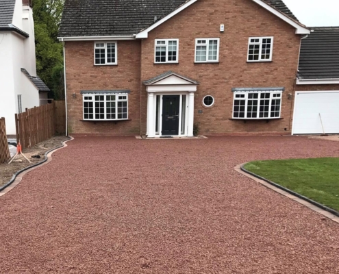 patterned concrete driveway installed in Stratford upon Avon